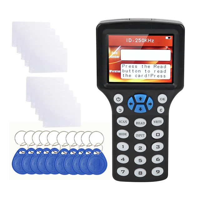 10 Frequency NFC Smart Card Reader Writer RFID Copier Duplicator 125KHz  13.56MHz