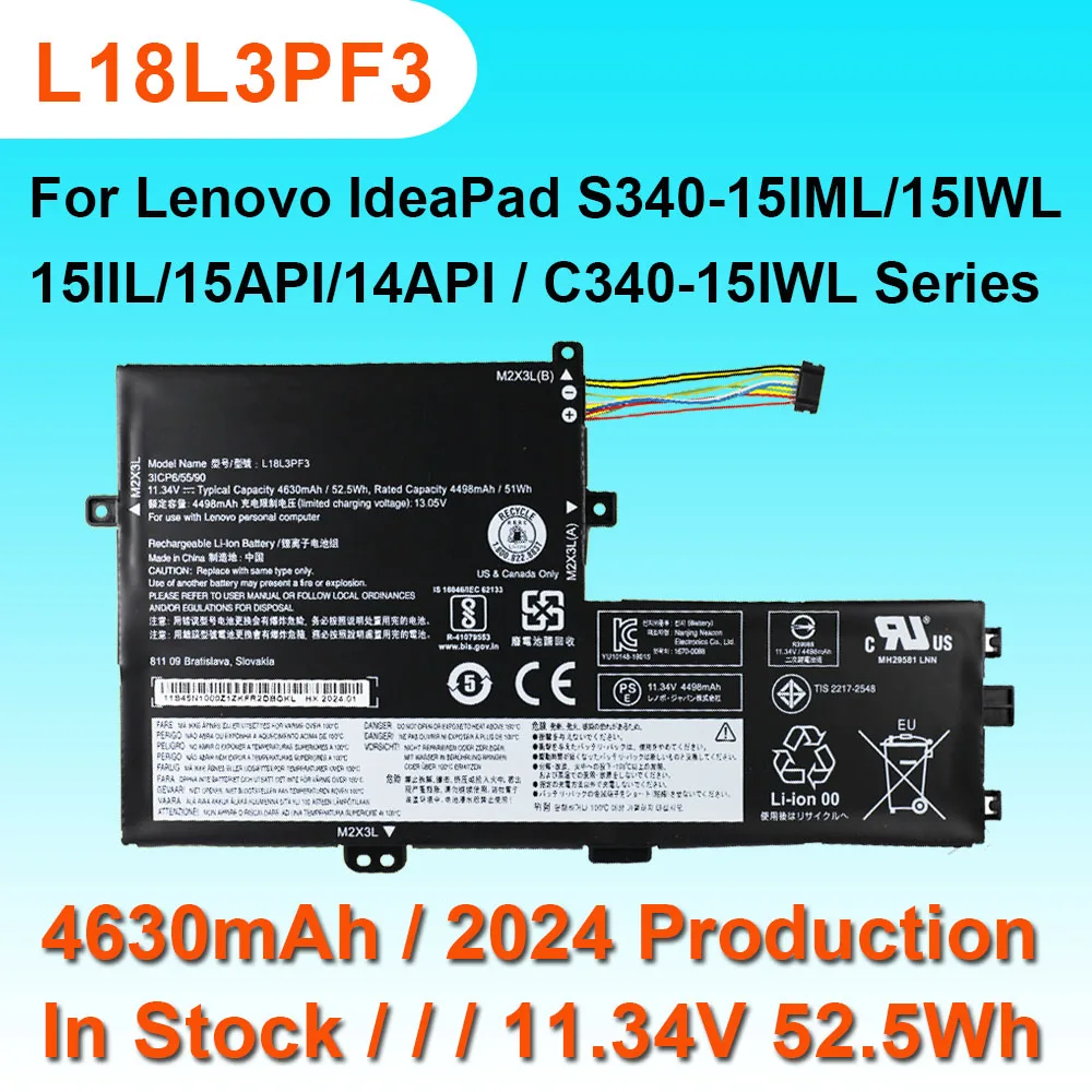 

Аккумулятор для ноутбука Lenovo IdeaPad C340 S340-15IML/15IWL/15IIL/15API/14API, 11,34 в, 2019 Вт · ч, L18L3PF3