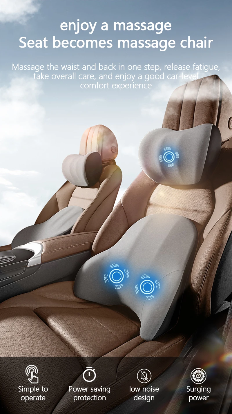 Car Electric Single Lumbar Single Headrest Vibration Massage Lumbar Support Neck Pillow lumbar Cushion Car Seat Car interior 16 Car Electric Single Lumbar Single Headrest Vibration Massage Lumbar Support Neck Pillow lumbar Cushion Car Seat Car interior 1