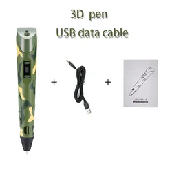 3D Printing Pen for Kids - DIY Three - Dimensional Painting Toy with LCD Screen (Green)