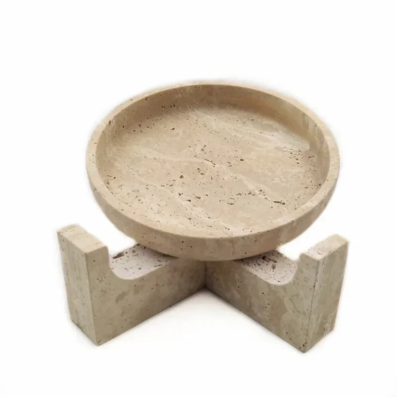 Irregular Bowls with Bases Marble Stone Tray Fruit Dessert Storage Plates Home Furnishings Desc 5