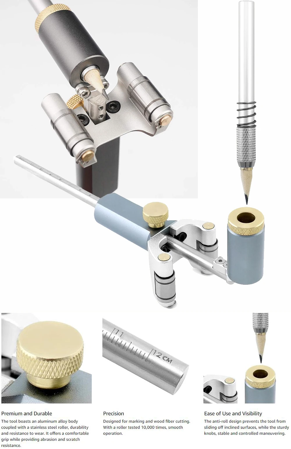 Linear Arc Scriber Tool Dual-Purpose Marking Gauge DIY Houtbewerking Multifunctionele Markering Line Drawing Tool