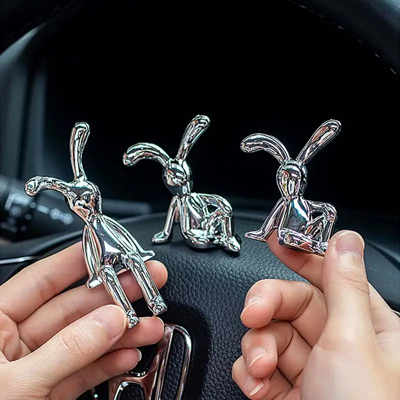 Car Interior Decoration Cartoon Rabbit Center Console Decor Personality Room Dining Table Desk Home Office Miniature Figurines