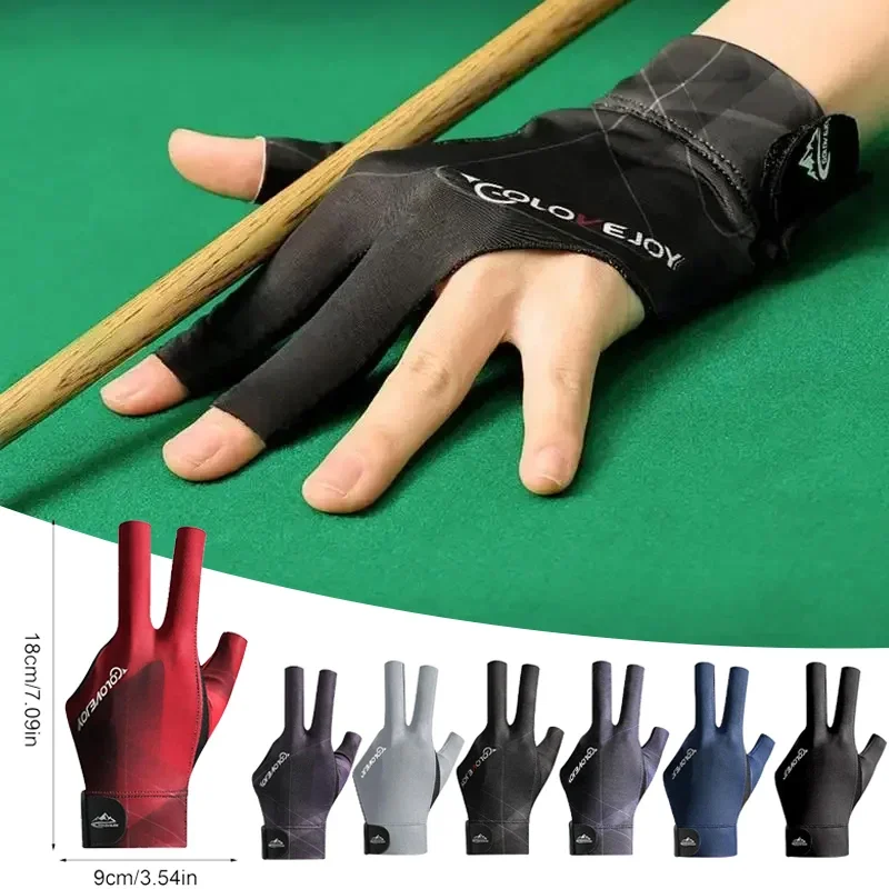 

Billiards Glove Left Hand Three Finger Snooker Billiard Glove Non Slip Stickers Elasticity Billiard Training Gloves Accessories