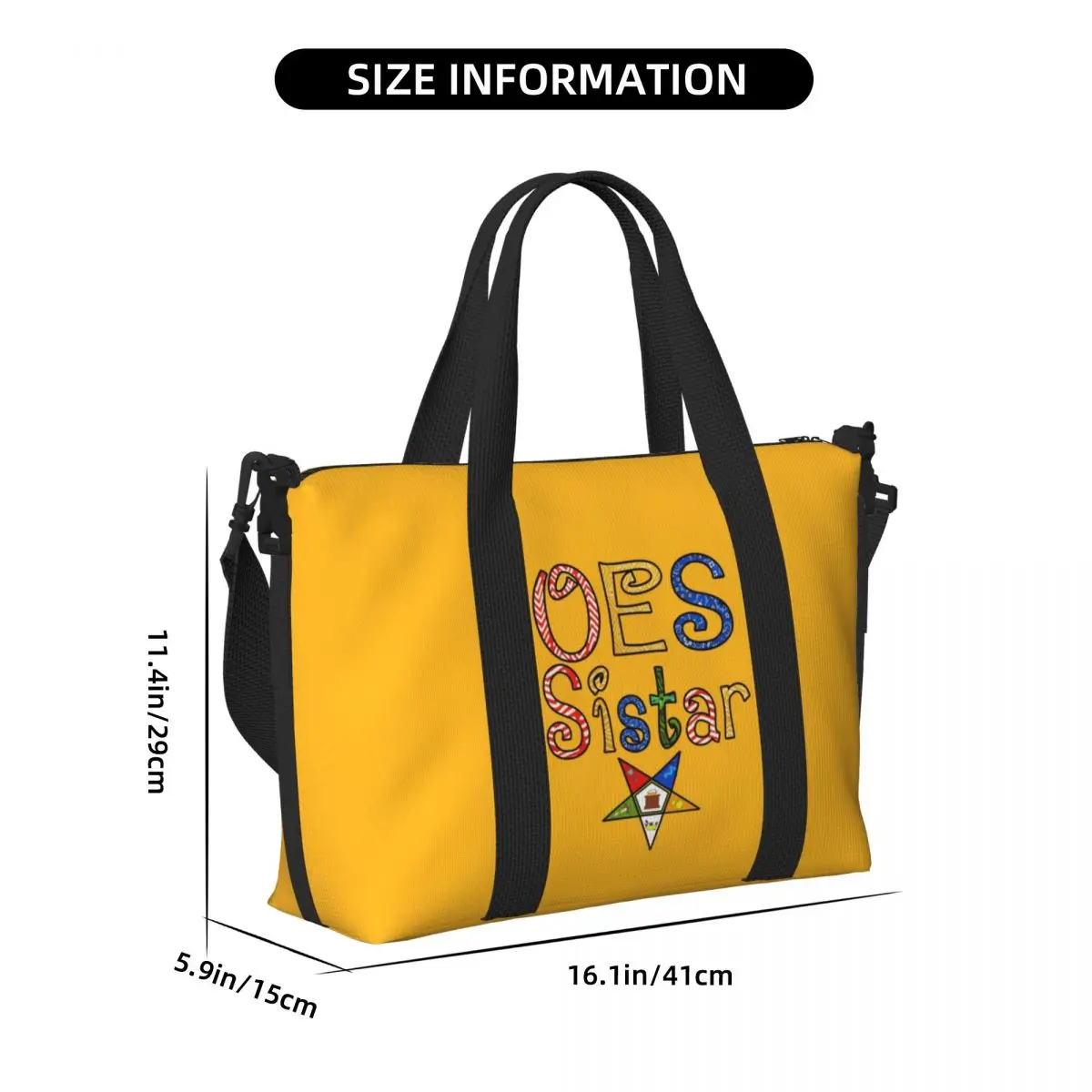 Order Of The Eastern Star Beach Tote Bag for Women Freemasonry Large Compartment Beach Gym Travel Bags