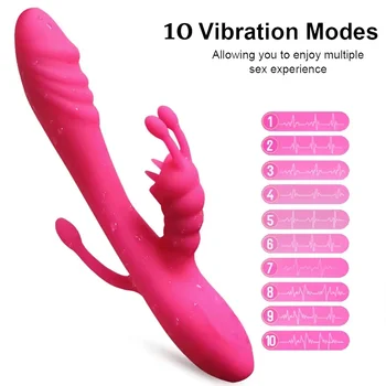 Rabbit Thrusting Vibrators Female Sex Toys For Women 10 Speeds G-spot Massage Clitoris Sucker Stimulator Heating Dildos Goods 3