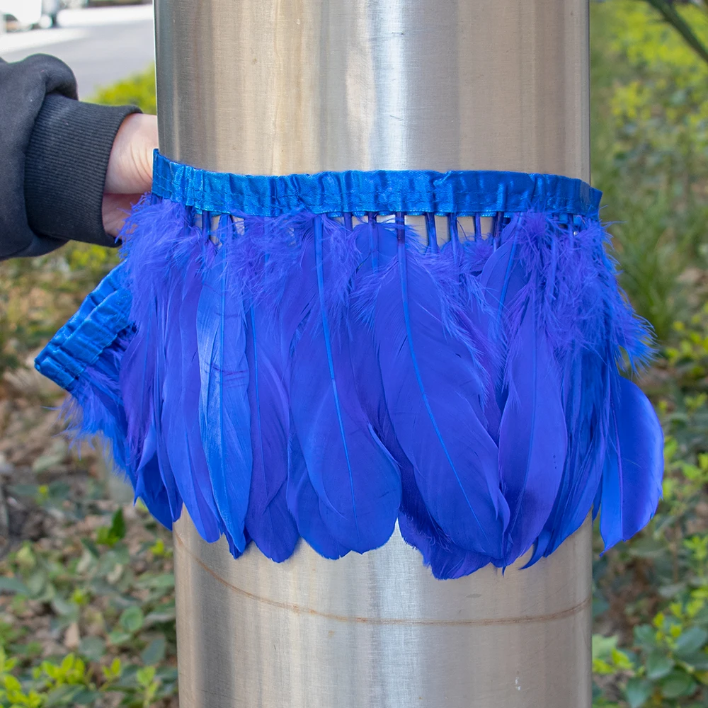 웨딩 파티 장 거위 깃털 트림, 15-20cm, 2 미터, 프린지 옷, 마크라메, 깃털, DIY 컬러 백조 깃털 리본