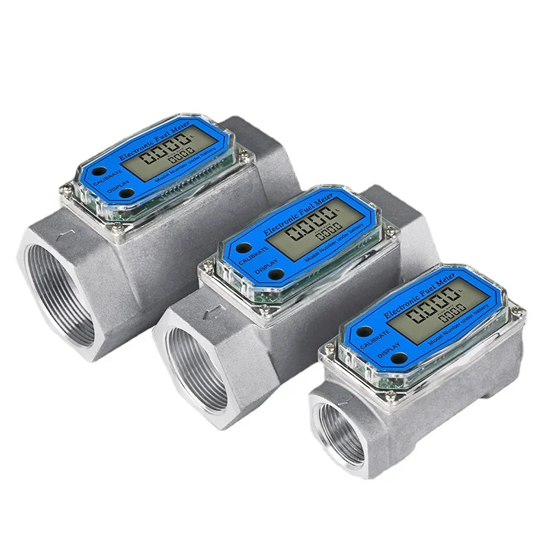 

1/2" 3/4" 1" -2" BSP Electronic Stainless or AL Alloy Digital Liquid Turbine Flow Meter Indicator Gasoline Kerosene Methanol