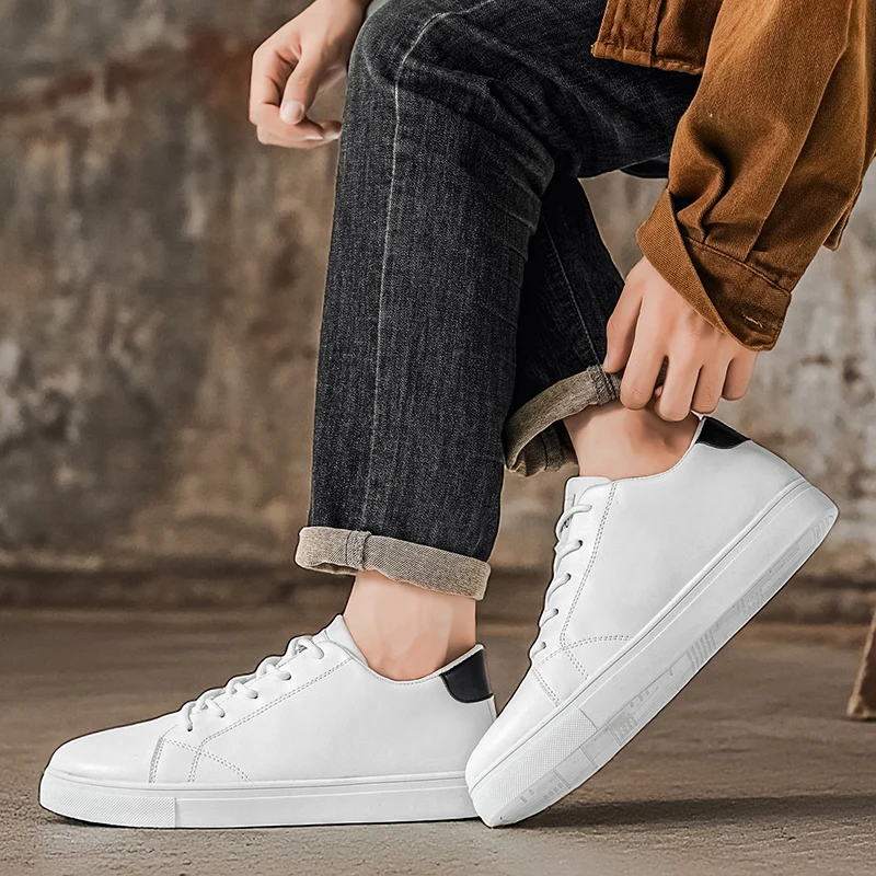 2026 Spring and Autumn Large Size New Trendy Men's Shoes Korean Style Breathable Versatile White Shoes Running Youth Casual Sports Shoes 5