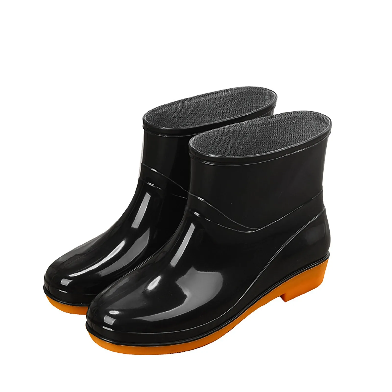 Womens Rain Shoes Ankle Rain Boots Frosted Outdoor Rain Boots Walking Non-Slip Waterproof Ankle Rainboots Working Ankle Boots