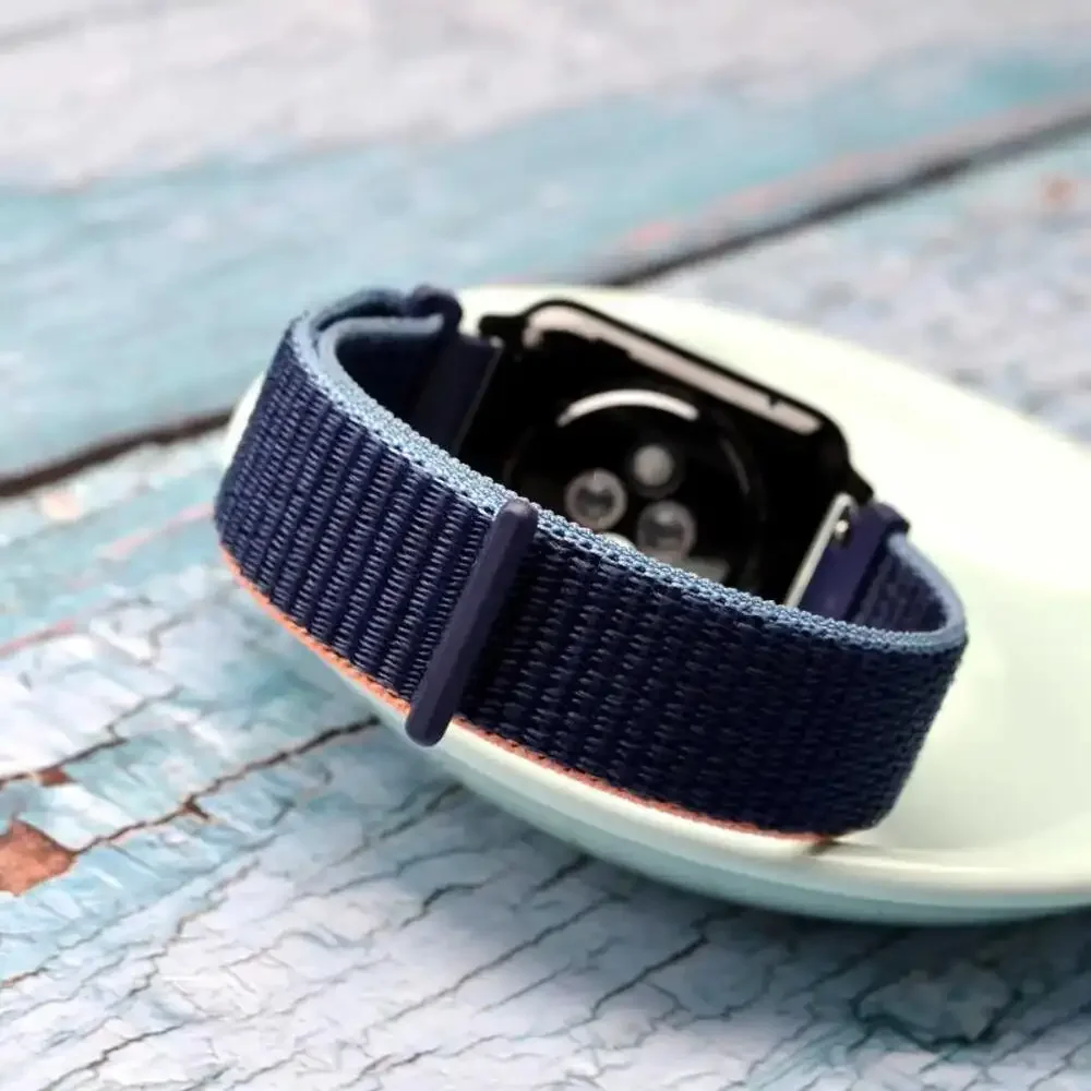 22mm Durable Nylon Sport Loop Strap in Black