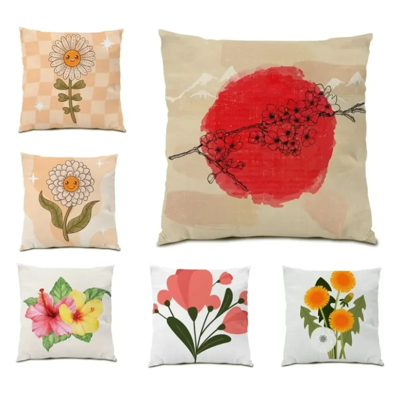 

Flower Pattern Pillowcase Cojines 45x45 Nordic Double Sided Cushion Cover Sofa Home Decor for Friend Gift 2024 Hot Sale DF1062