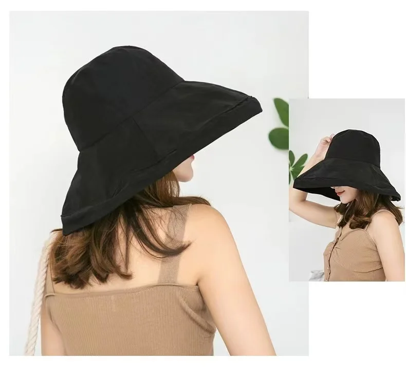 Vente chaude 2024 Chapeau seau pour femme Panama Femmes Quatre Saisons Grand Bord Double Face Chapeau De Pêcheur Casquette Visière Soleil_voghion.com