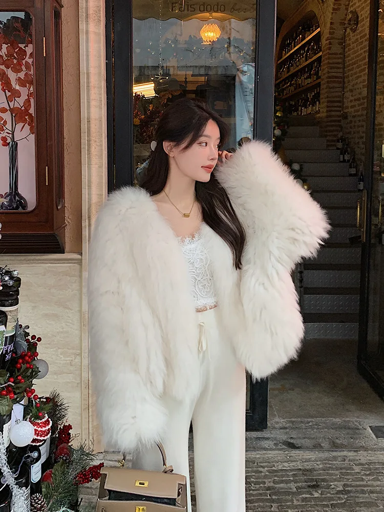 

2023 Autumn/Winter New Fox Fur Grass Fashionable and Fashionable Fur Coat Popular for Women's Popular Young Sable Fur Coat