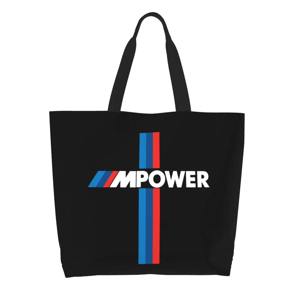 

Переработанная сумка для покупок для спортивного автомобиля M Powers, Женская Холщовая Сумка-тоут через плечо, прочные сумки для покупок для продуктов