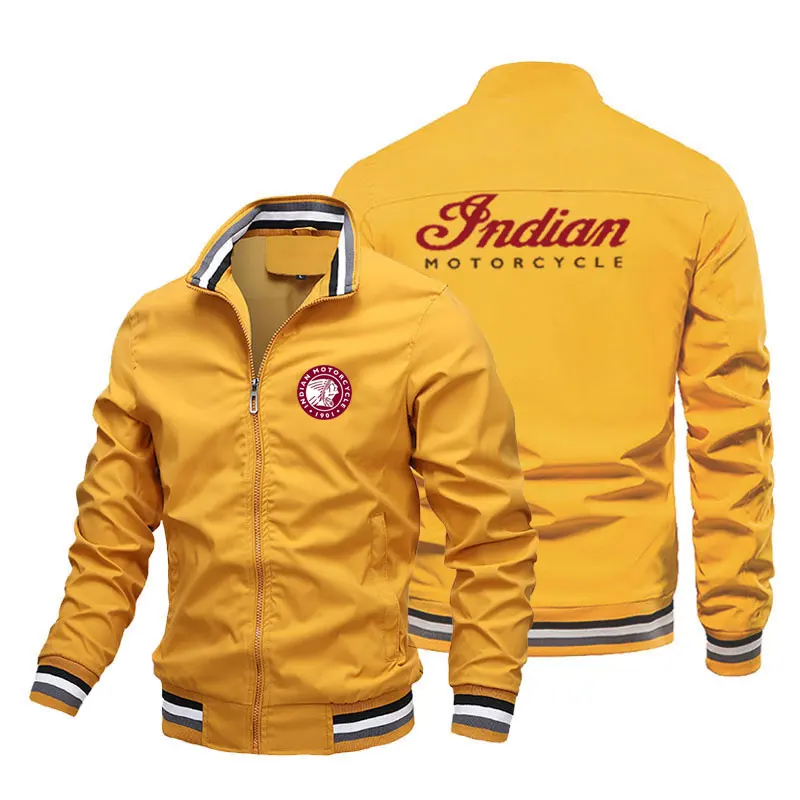 Men's Indian motorcycle jacket spring summer outdoor leisure fashion sports coat ultra-thin zipper sun protection clothing motorcycle jacket motorcycle clothing