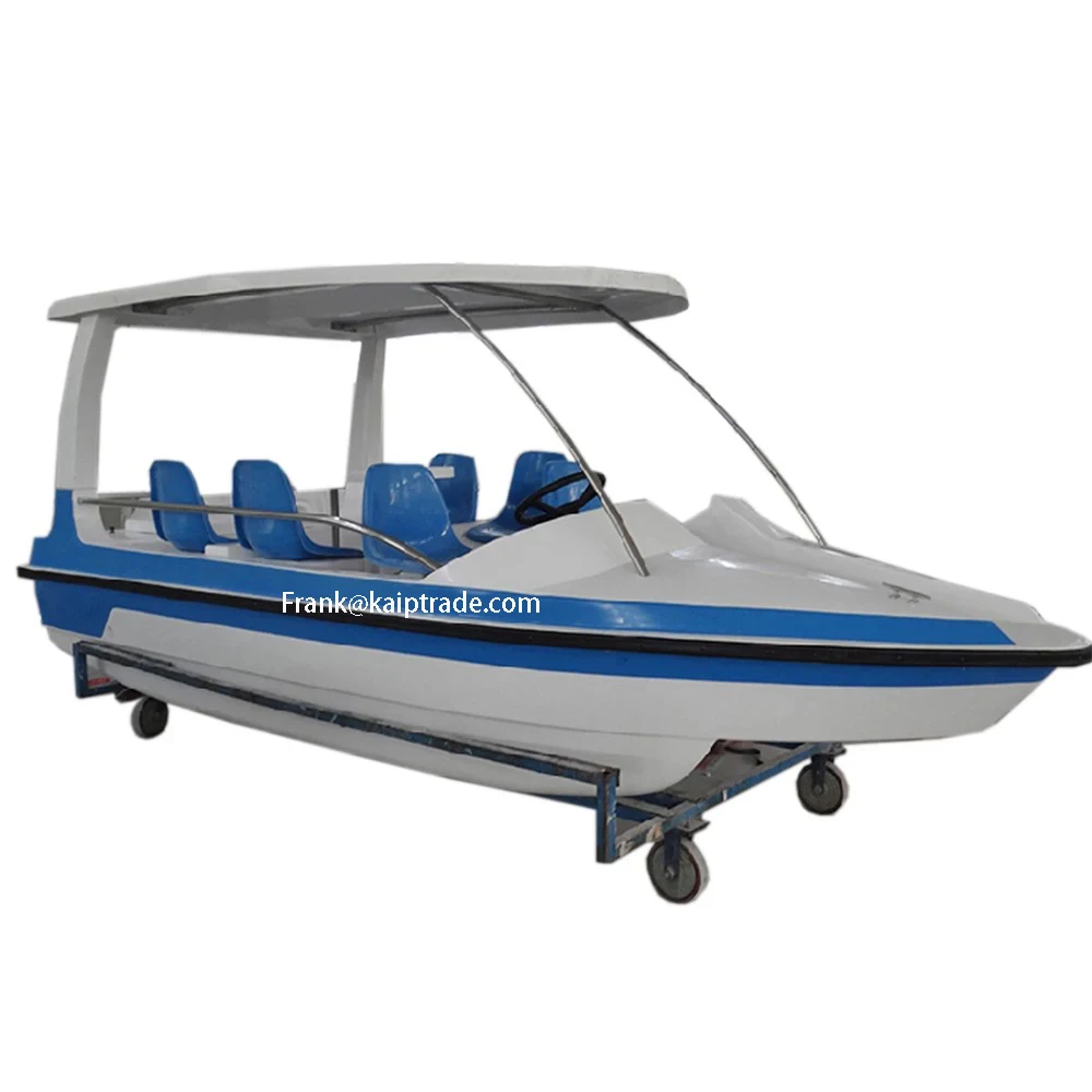 6 person family dinner boat with table cruise ride electric fiberglass boat hull with power electric engine motor