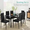 7-Piece Glass Dining Set, Modern Kitchen Table Furniture for Dining Room, Dinette, Compact Space-Saving w/Glass Tabletop 2