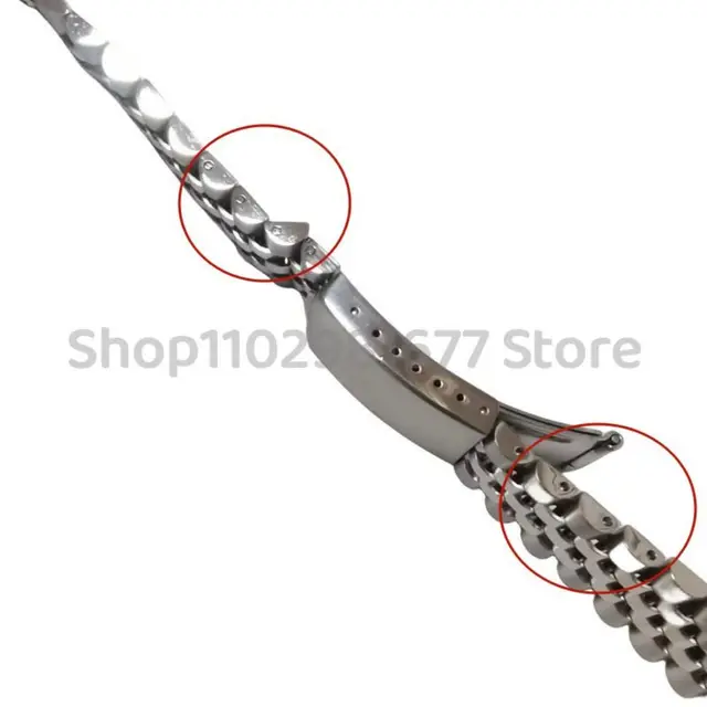 Cinturino Samsung Watch 6 Estremità Cinturino Orologio (Maglia Giubileo) Curva In Tono Argento – Per Misure 12mm, 13mm, 14mm, 18mm, 19mm, 20mm - Foto 11