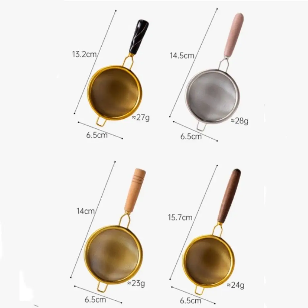 Stainless Steel Tea Strainer with Wooden Handle for Loose Leaf Tea