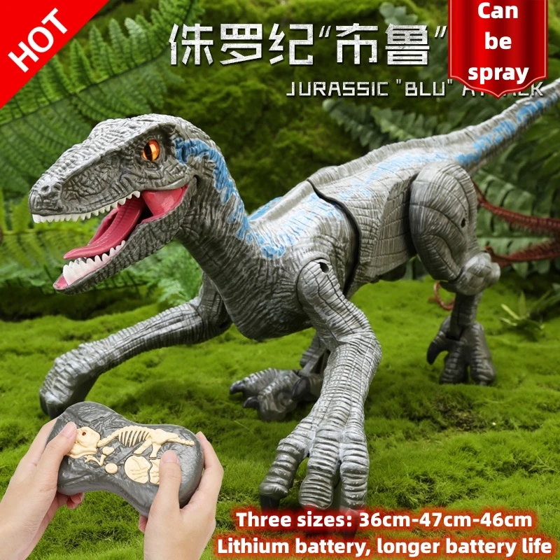 

Remote Control Dinosaur Toys RC Electric Walking Jurassic Simulation Velociraptor With LED Light Roaring festival Kid gift Toy