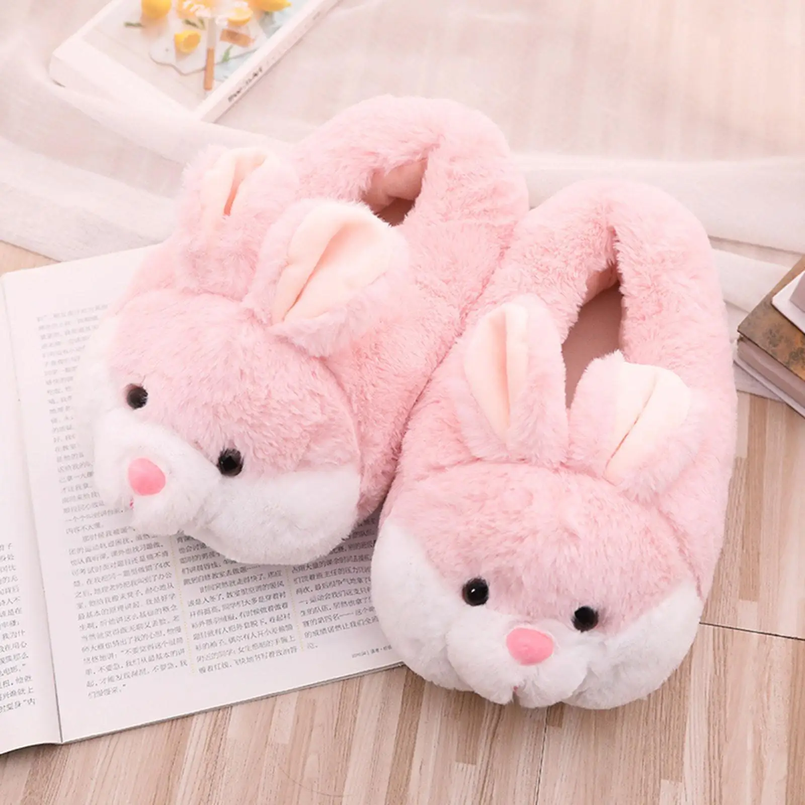 Chaussons Lapin Roses pour Adulte