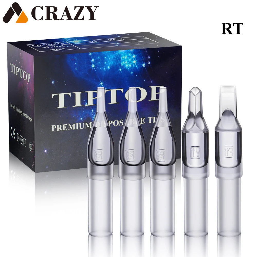 100/50pcs Disposable Tattoo Tips Round Close Mouth Tattoo Machine Gun Nozzle Tips Tubes Needles 3R 5R 7R 9R 11R 14R