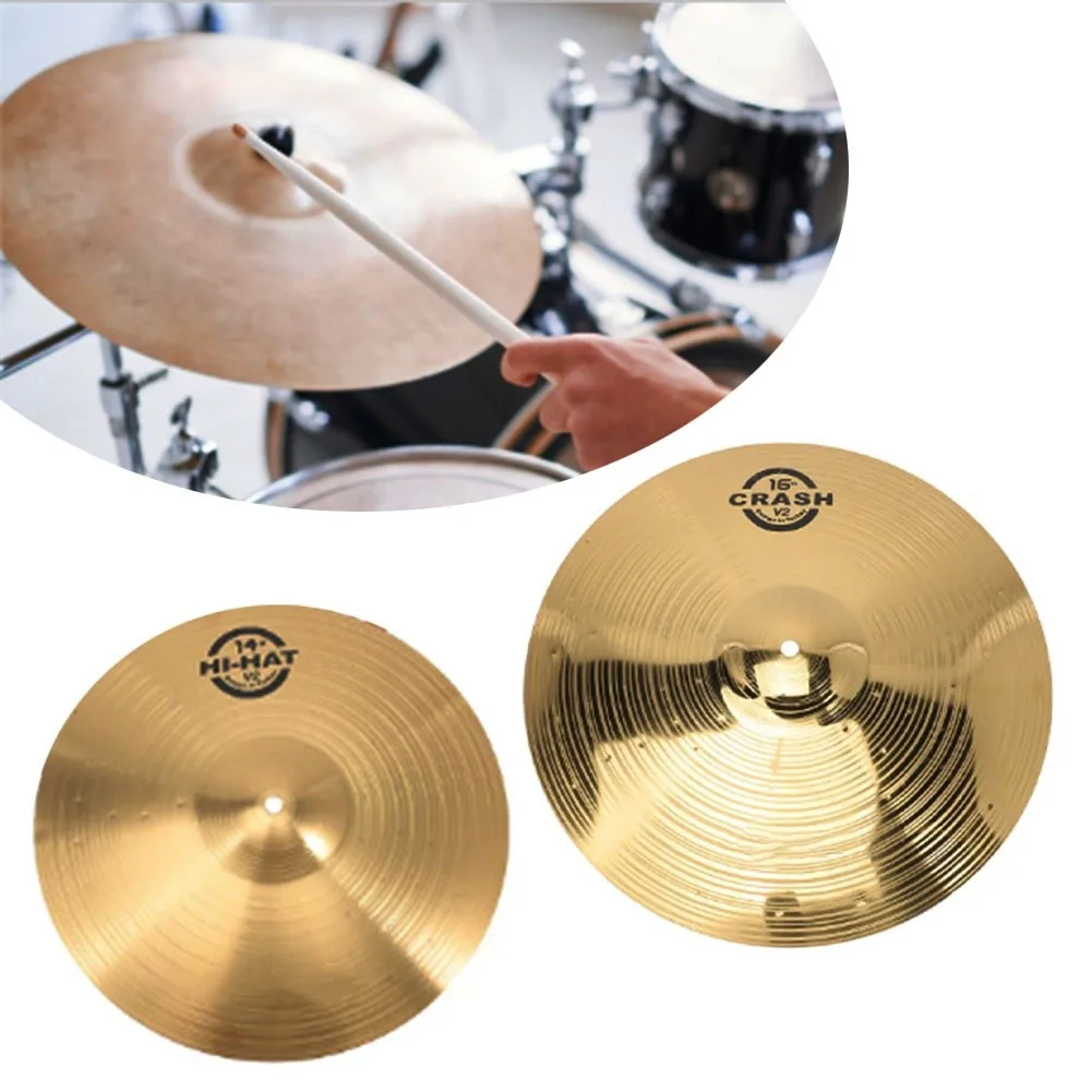 

14 16 Inch Drum Brass Cymbals Percussion Splash Crash Hi-Hat Jazz Drum Cymbal Professional Musical Instrument Accessories