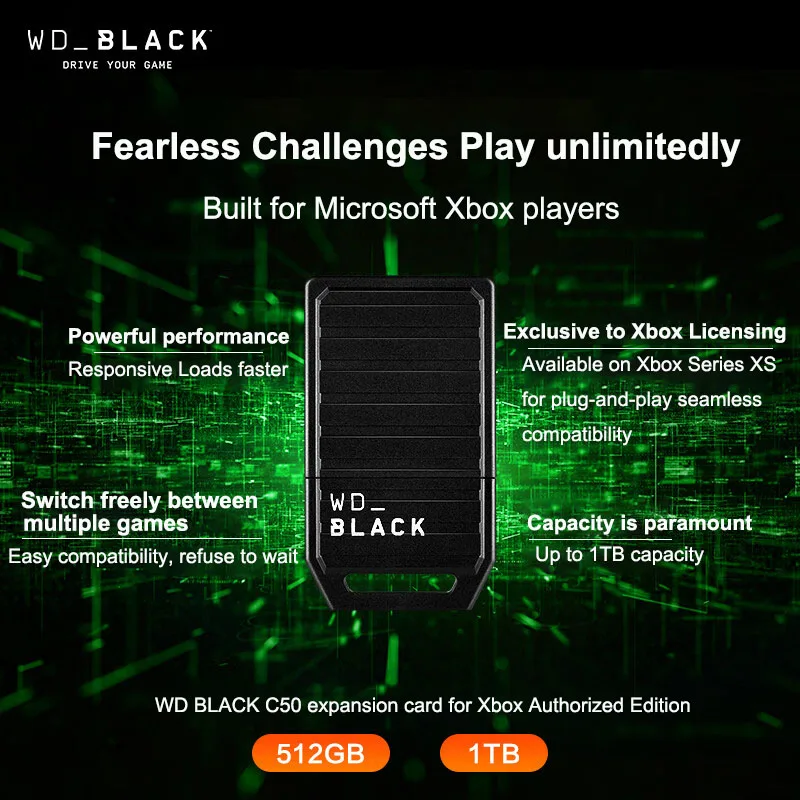   Ȯ ī ޸, WD BLACK C50, Xbox ø X | S,  ,   ָ Ʈ ̺, 1TB, 512GB