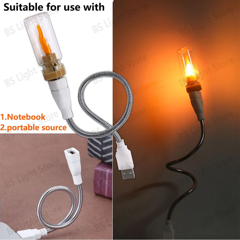 Ein Satz LED-Flammenlicht-Perlenlampen + Verlängerungskabel, USB-Interfaces, warmes Gelb, Rosa, 5 V, tragbare Quelle, Notebook-Innenbeleuchtung – Detail 4