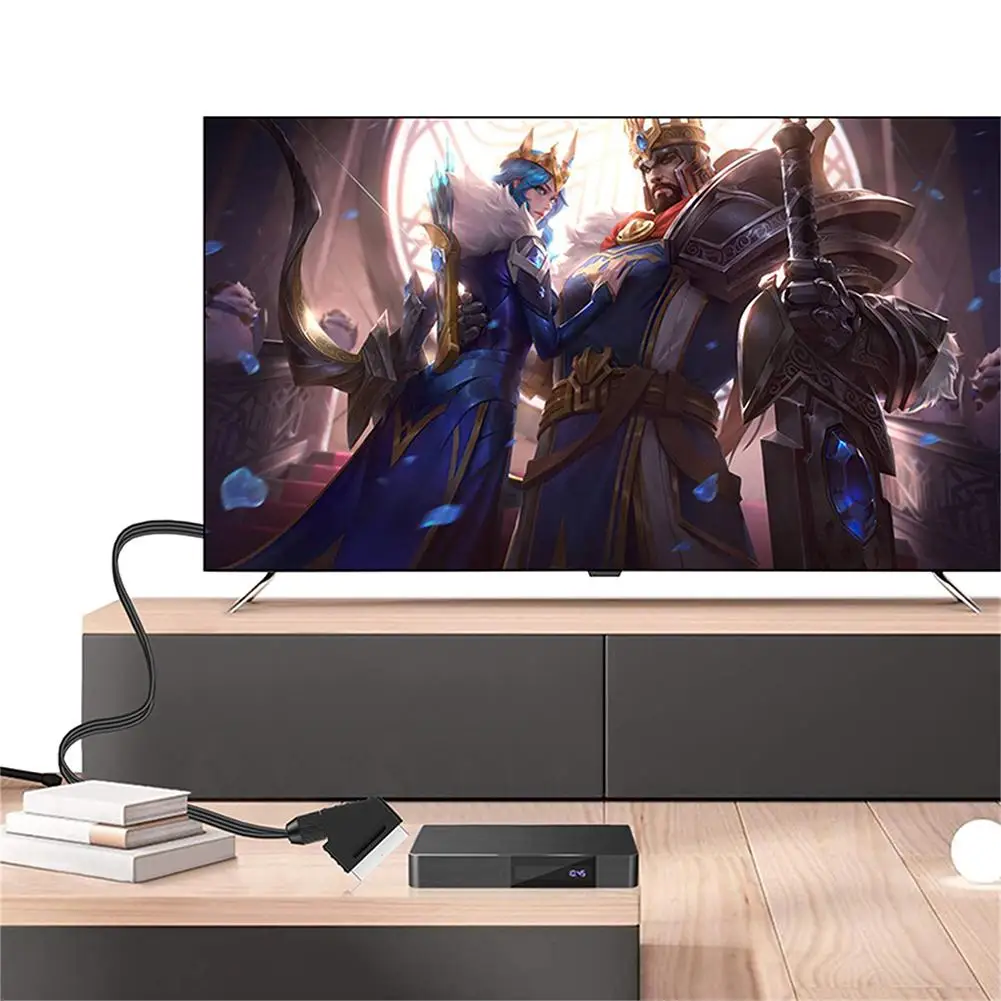 SCART HDMI 호환 컨버터 오디오 비디오 어댑터, 플러그 앤 플레이, HDTV STB VHS DVD 1 계량기 변환 케이블 액세서리
