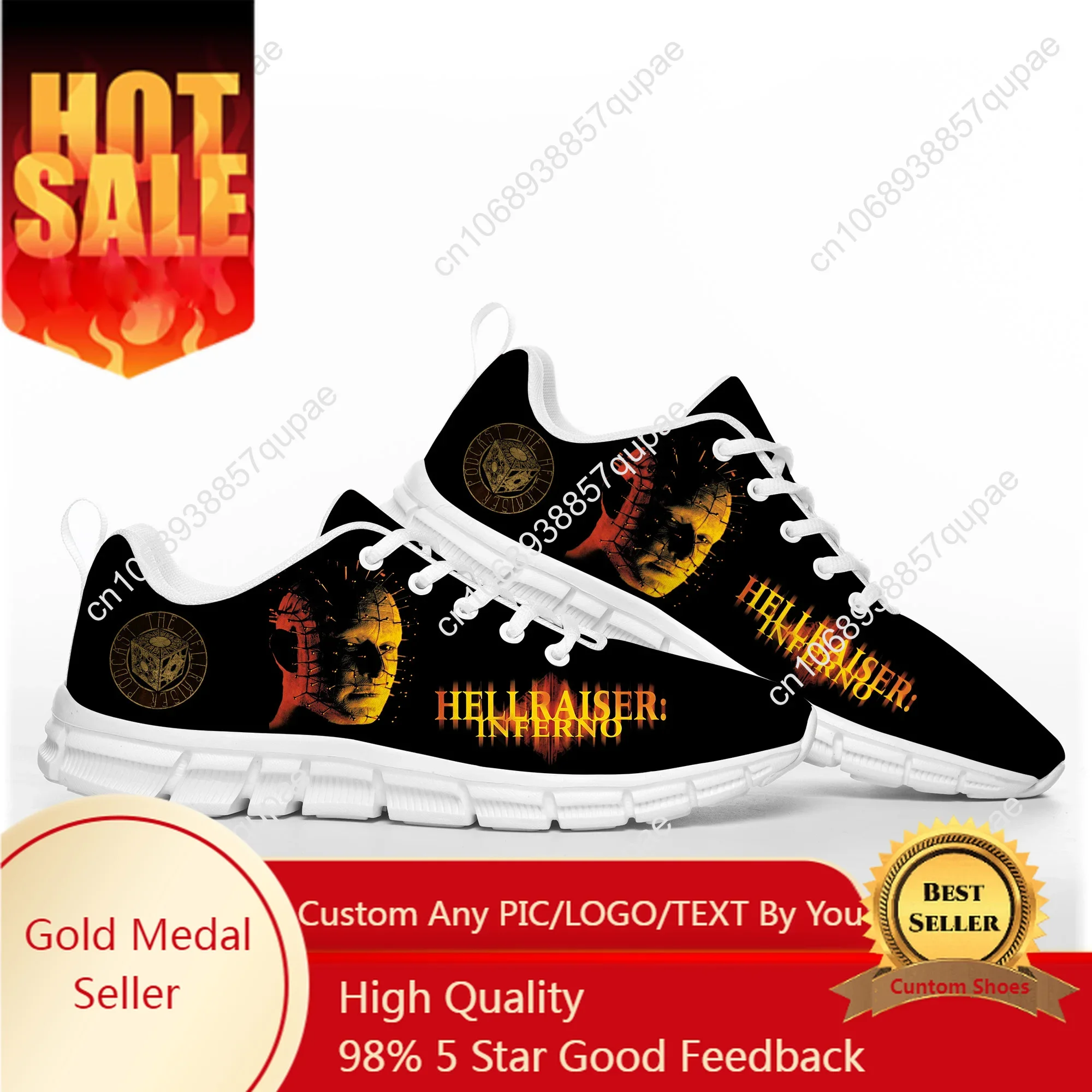 Hellraiser Movie Pinhead Horror Halloween Sports Shoes Mens Womens Teenager Kids Children Sneakers Custom Quality Couple Shoes