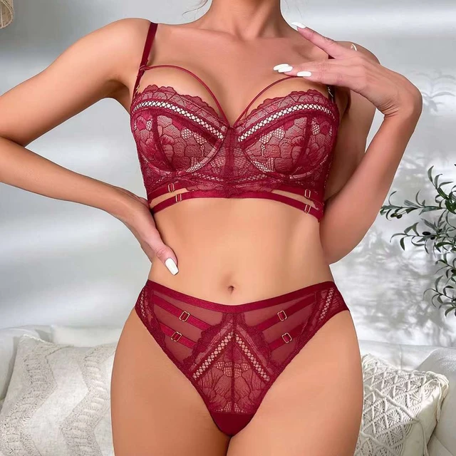 Sexy Lace Push Up Thin Lined Bra Set Underwear Mesh Transparent Panties  Women Beautiful Lingerie B C D Cup 2022 New - AliExpress