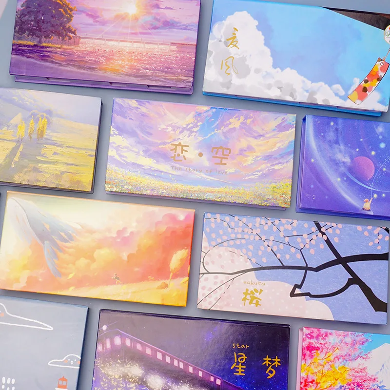 

Chinese Style Sticky Notes Set Can Stick for Students Message Index Memo Pad Cute School Supplies Office Accessories Landscape