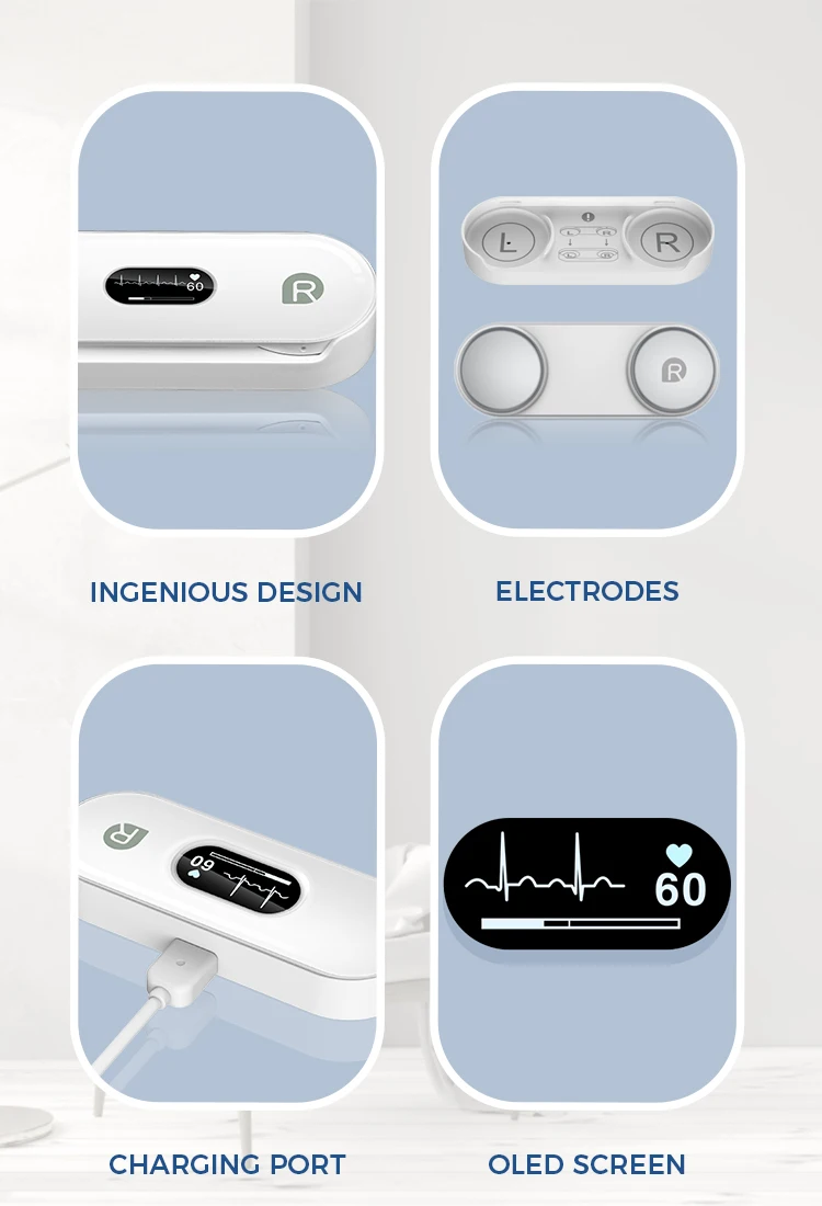 Portable ECG/EKG Monitor with OLED Screen- Detect Arrhythmias with Your  Fingers – Wellue