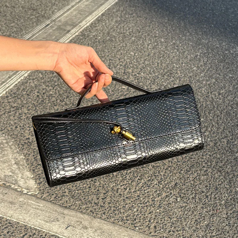 2025 New Arrival Fashionable Crocodile-PatternTop-Handle Bag Fashionable and Unique Bag for Women's Evening Occasions handbags