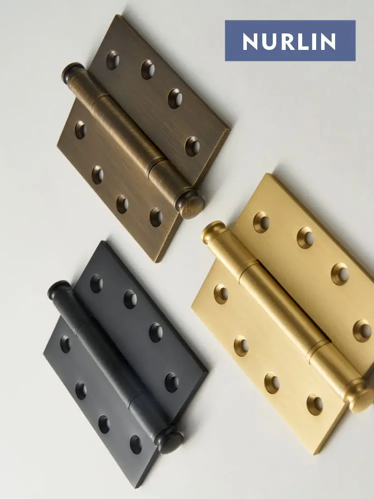 Nurlin Solid Brass Door Gate Hinges Matte Brass Antique Black Single Piece Price