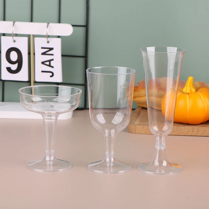 Disposable Transparent Wine Glasses Party Party Thickened Drinking Glasses Annual Celebration Drinkware Set 10Pcs
