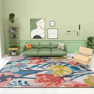 Rural Pastoral Style Floral 3D Printed Carpets for Home Living Room Bedroom Decor Soft Flannel Bedside Floor Mats play Area Rugs