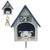 Creative Puppy Keychain Kawaii Dogs Key Hanger With Small House Adhesive Wall Mounted Keychain Hook For Room Home Decoration 1