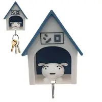 Creative Puppy Keychain Kawaii Dogs Key Hanger With Small House Adhesive Wall Mounted Keychain Hook For Room Home Decoration 1