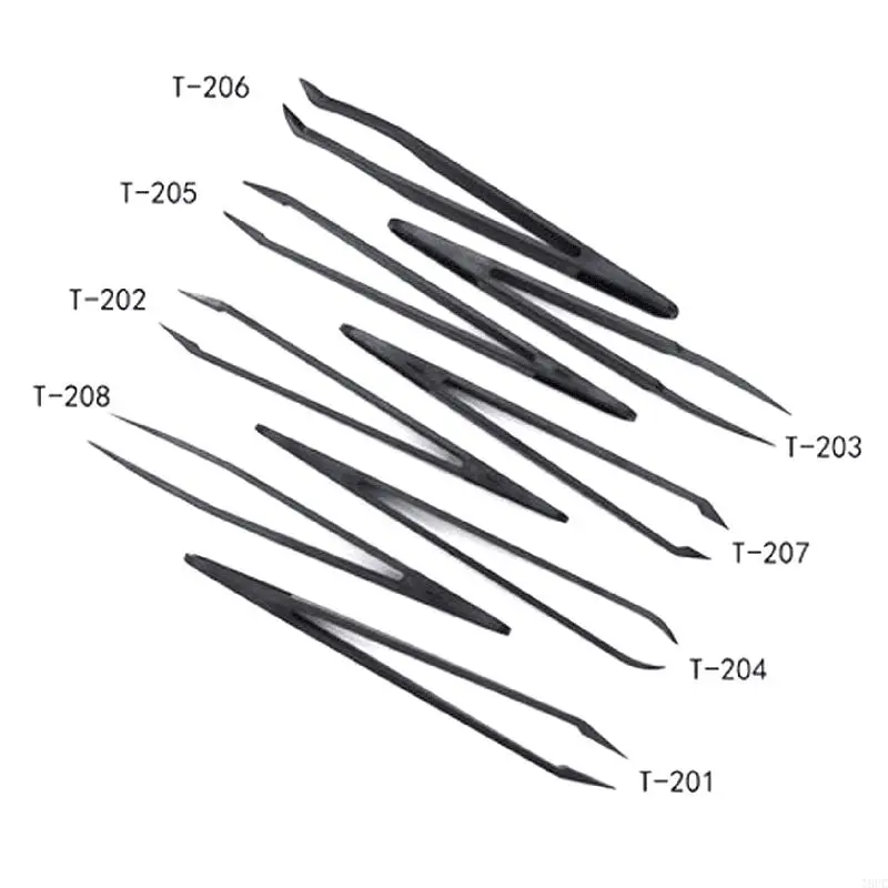 T8UC 8 Pieces/set Carbon Fiber Tweezers for Electronics Jewelry Making Repairing,precision tweezers,phone repair tweezers