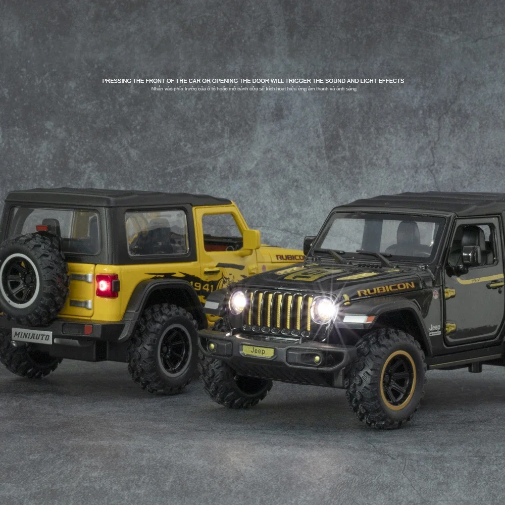 1:32 Jeeps Wrangler Rubicon 1941 Off-Road Alloy Car Diecasts & Toy