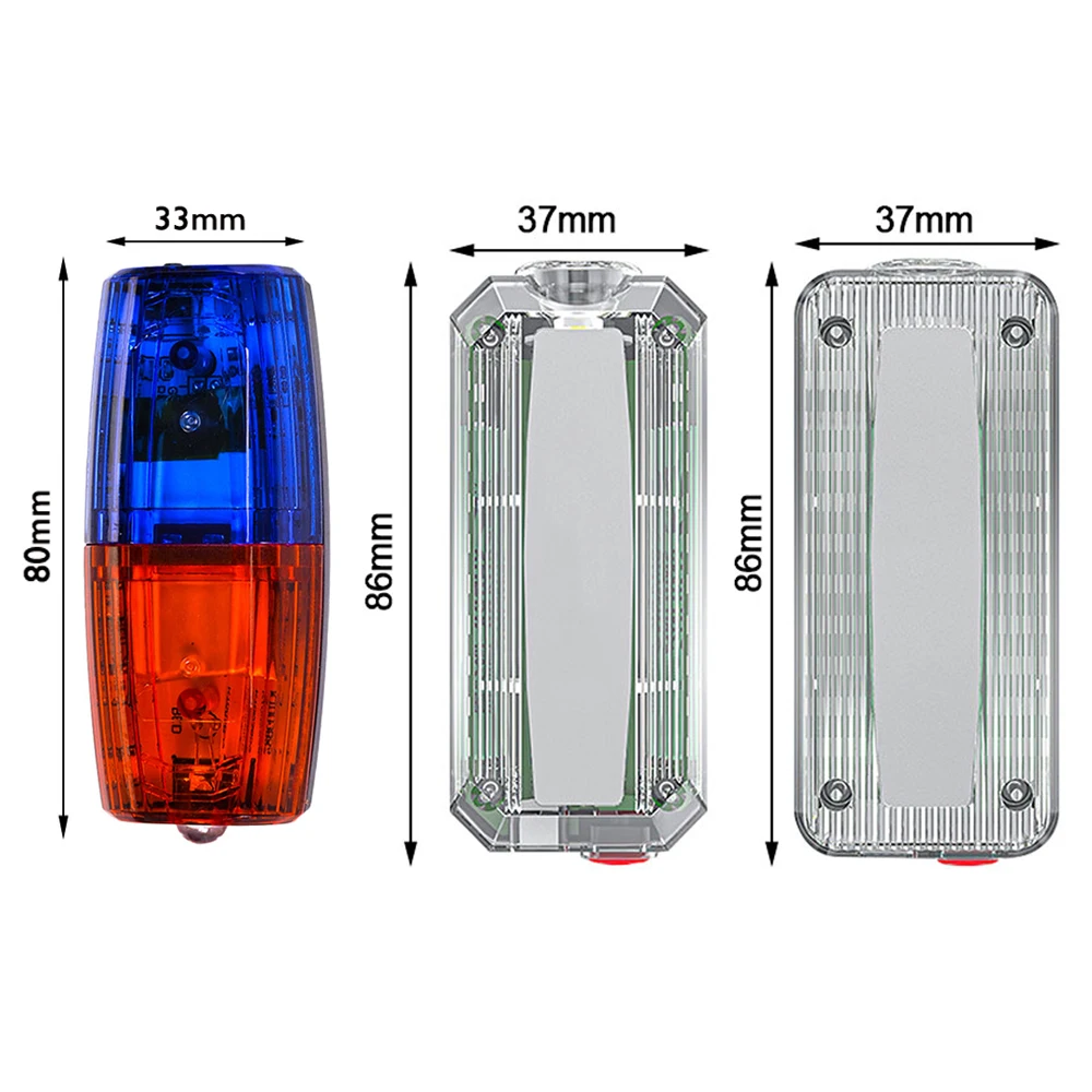 USB Recarregável Strobe Clip Lâmpada, Vermelho, Azul, Emergência, Tráfego, Polícia Sinal de Aviso, Luz Piscando, Safety Shoulder, Peito