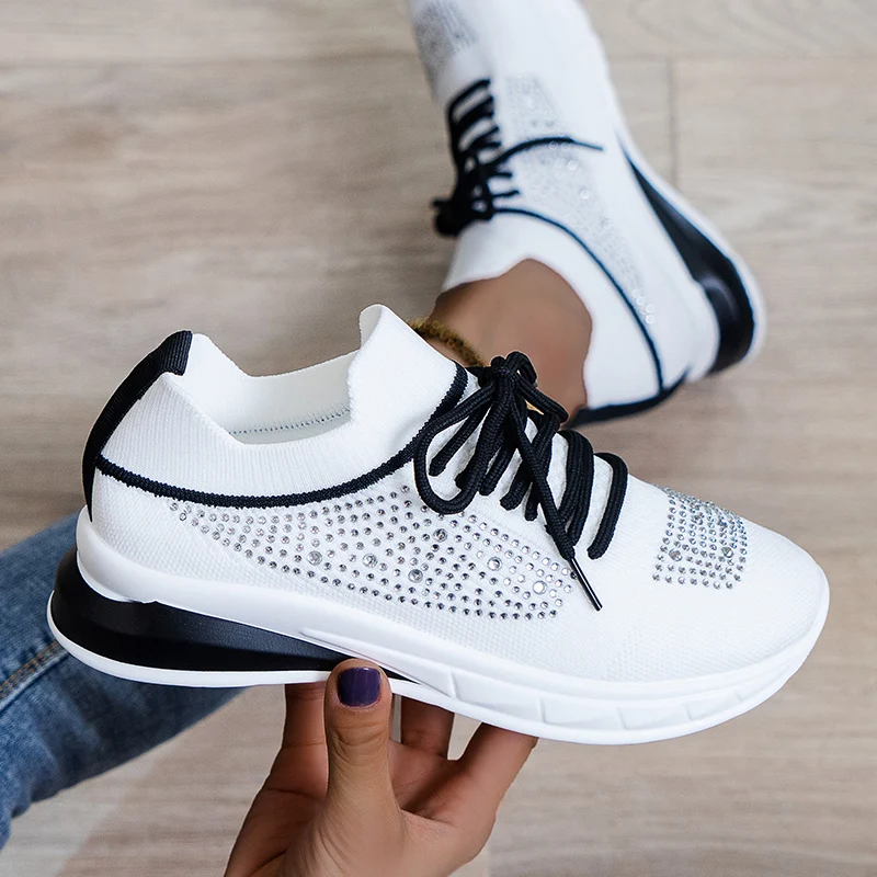 Rhinestone Sneakers Women