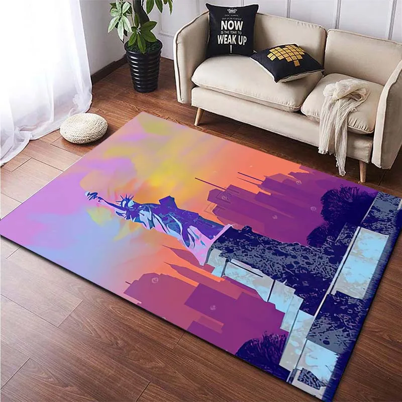

City Landmark Paris Poster New York Moscow Cartoon Soft Rug Living Room Yoga Mat Bedroom Bathroom Kitchen Non slip Large Carpet