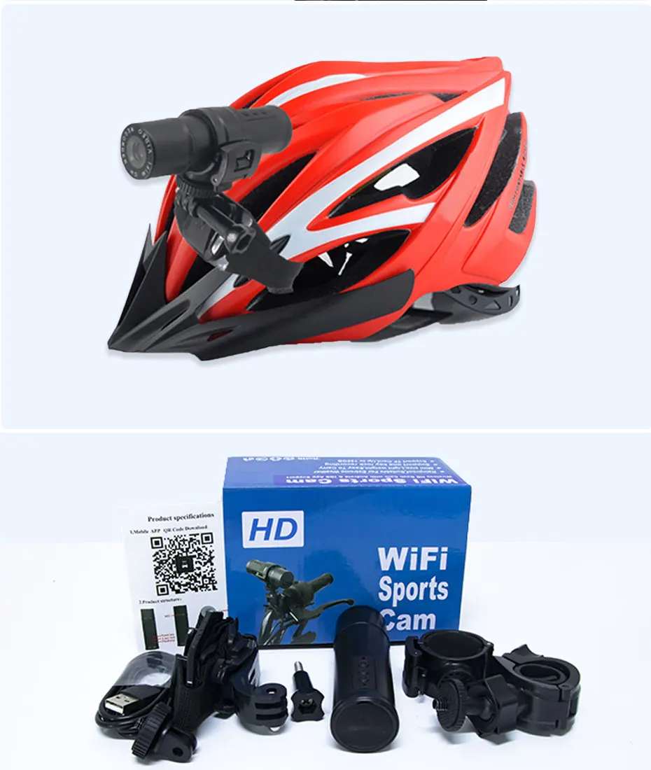 Wireless Waterproof Sports Dv FHD 1080p Connected Camera Mountaineering Riding Helmet Electric Wifi Motorcycle Dash Cam action camera drone