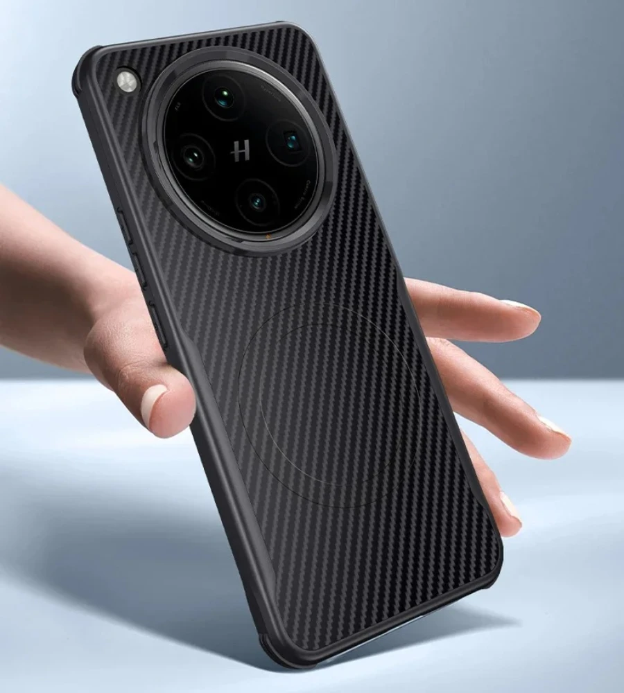Carbon Fibre Texture Magnetic Shockproof Matte Soft Cover