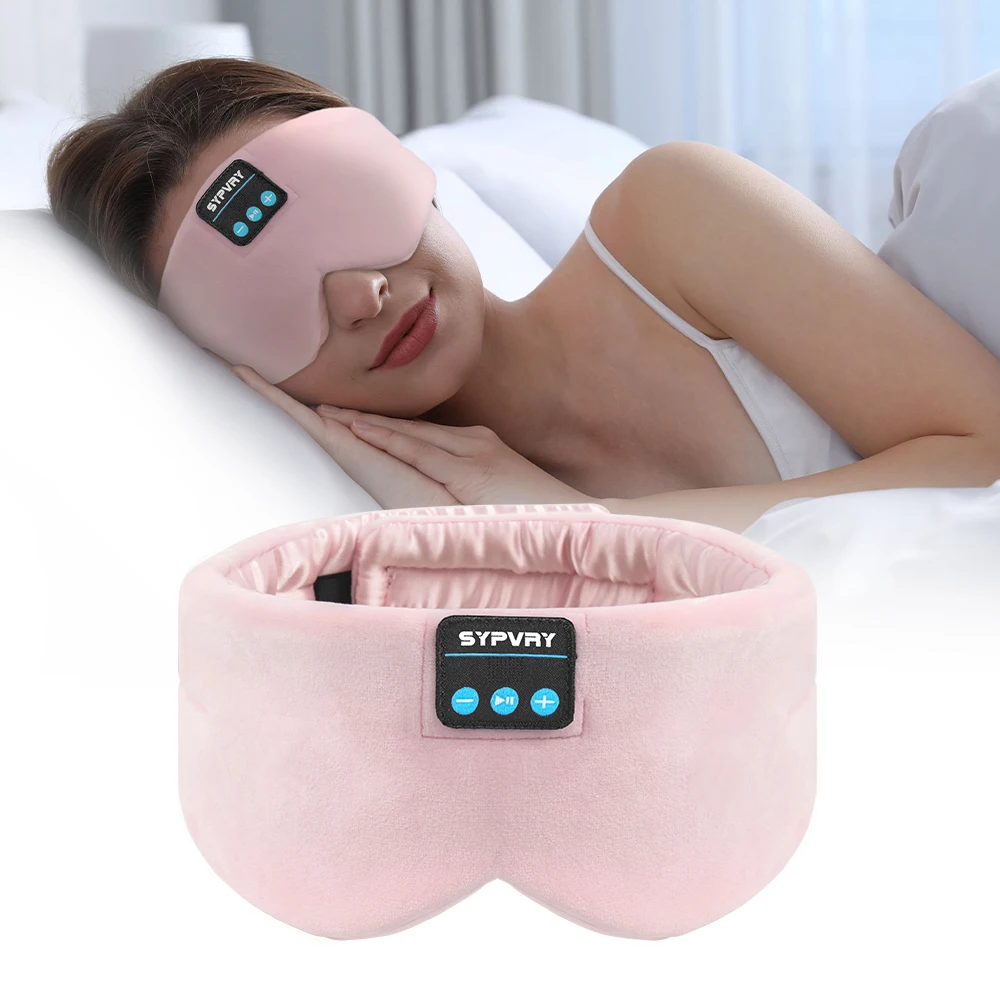 Sleeping Headphones Bluetooth Eye Mask for Women Men, Wireless Music Blackout Masks for Side Sleepers Insomnia Travel Gift 2