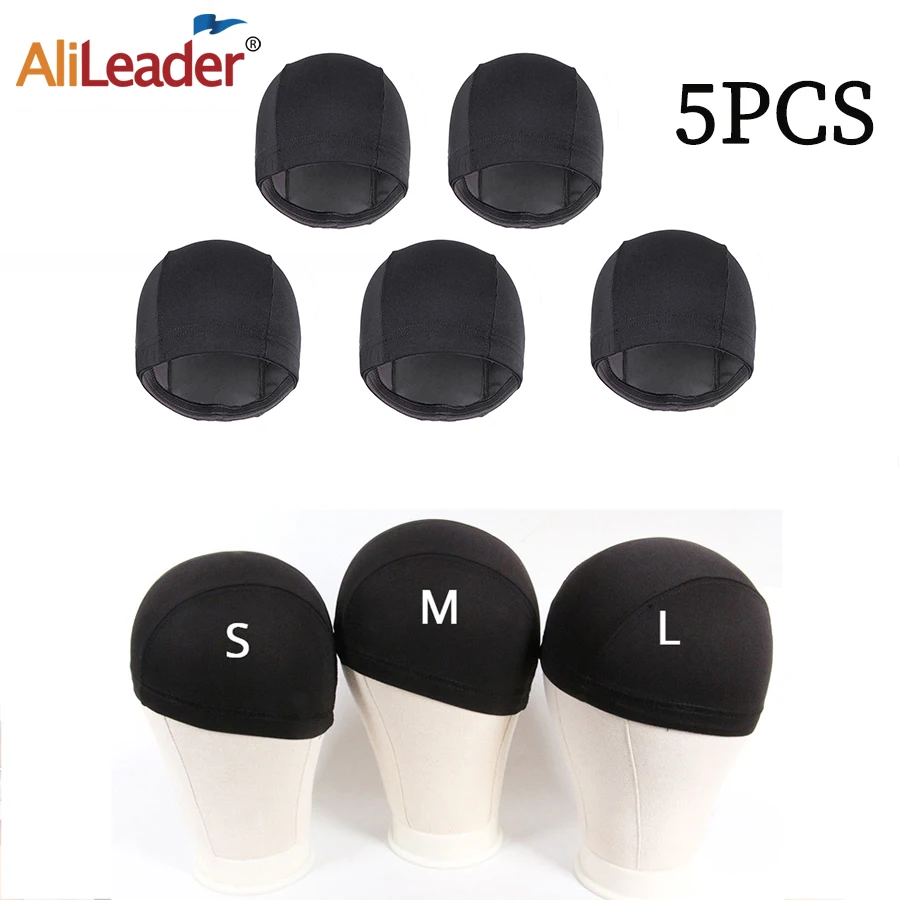 5 Pcs/Lot Dome Cap Wig For Making Wigs Weaving Hair Net Elastic Nylon Breathable Glueless Hairnets S/M/L Spandex |